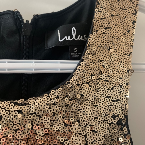 Lulu’s - Shining Splendor Gold Sequin Bodycon Dress - Picture 4 of 5